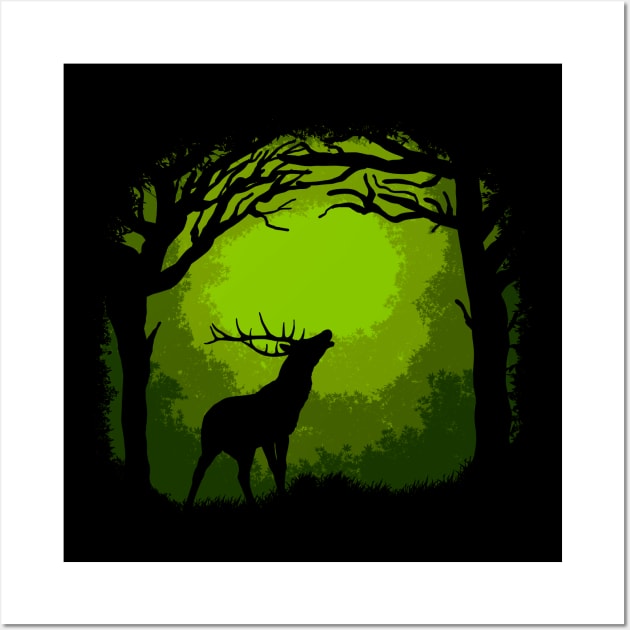 Forest Deer Wall Art by nickbeta